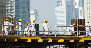Migrant construction workers in Dubai